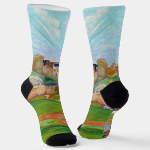 Landscape at Pouldu painting by Paul Gauguin Socks