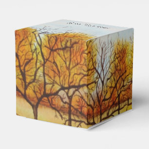 landscape autumn tree scenic painting art favour box