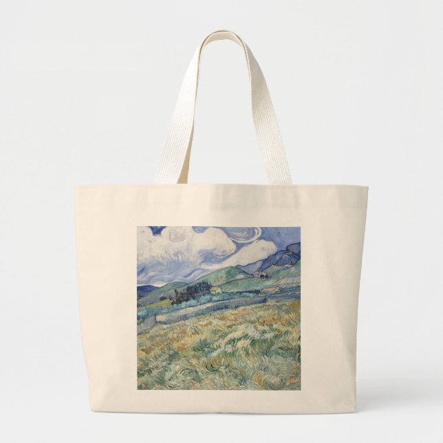  Landscape Behind Saint-Paul Vincent van Gogh     Large Tote Bag (Front)