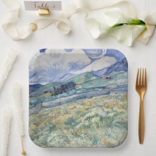 Landscape Behind Saint-Paul Vincent van Gogh Paper Plate