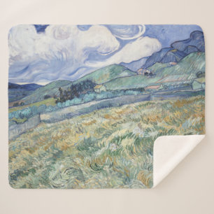  Landscape Behind Saint-Paul Vincent van Gogh  Sherpa Blanket