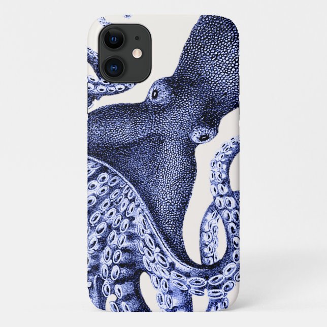 Landscape Blue Octopus Case-Mate iPhone Case (Back)