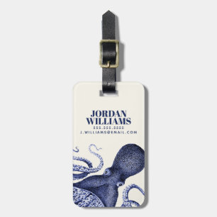 Landscape Blue Octopus Luggage Tag