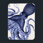 Landscape Blue Octopus Magnet<br><div class="desc">Landscape Blue Octopus by Fab Funky. Features an up-close shot of a purplish blue octopus.|191000D</div>