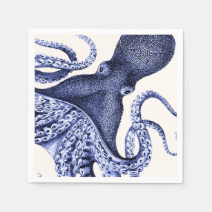 Landscape Blue Octopus Napkin
