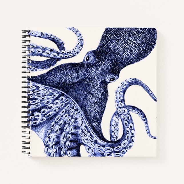 Landscape Blue Octopus Notebook (Front)