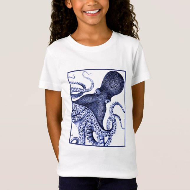 Landscape Blue Octopus T-Shirt (Front)