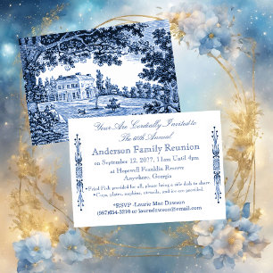 Landscape Blue Victorian Home Invitation
