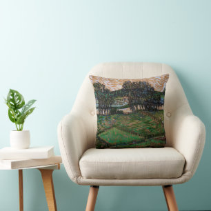 Landscape, Bridge Across Oise by Vincent van Gogh Cushion