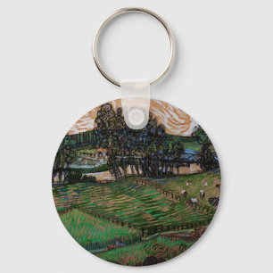 Landscape, Bridge Across Oise by Vincent van Gogh Key Ring