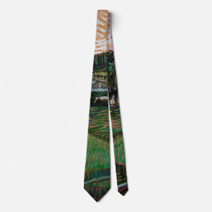 Landscape, Bridge Across Oise by Vincent van Gogh Tie