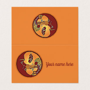 Landscape Button - Kokopelli Moon Feather 1 Business Card
