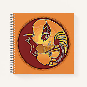 Landscape Button - Kokopelli Moon Feather 1 Notebook