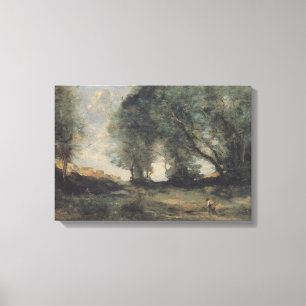 Landscape (by Camille Corot) Canvas Print