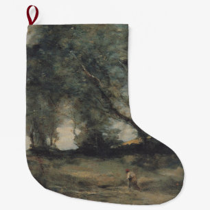 Landscape (by Camille Corot) Large Christmas Stocking