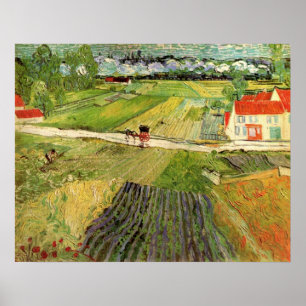 Landscape, Carriage and Train by Vincent van Gogh Poster
