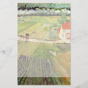 Landscape, Carriage and Train by Vincent van Gogh Stationery