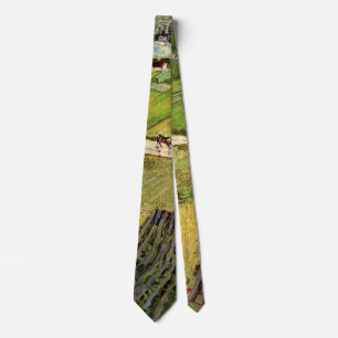 Landscape, Carriage and Train by Vincent van Gogh Tie