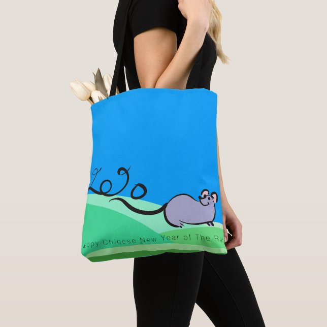 Landscape Cartoon Mouse Chinese Rat Year 2020 ATB Tote Bag (Close Up)