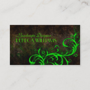 Landscape Designer Green And Brown Business Card