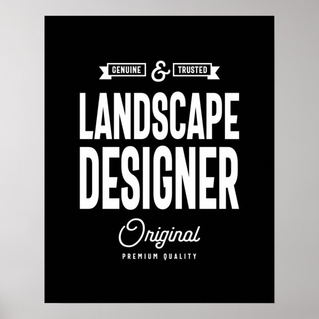 Landscape Designer Job Title Gift Poster (Front)