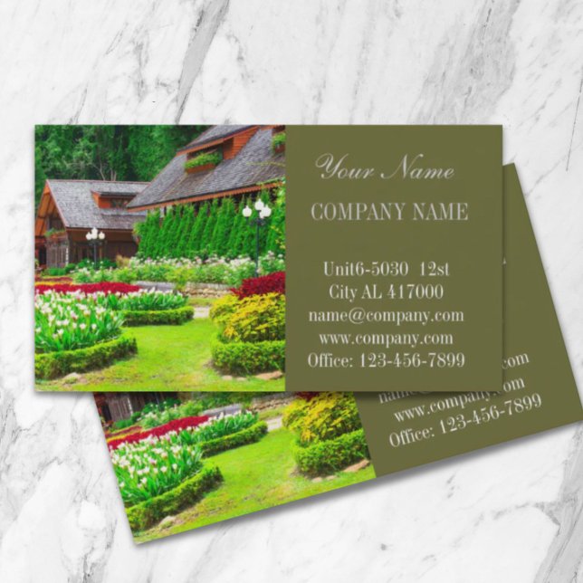 Landscape designer lawn care landscaping business card (Landscape designer lawn care landscaping business card)
