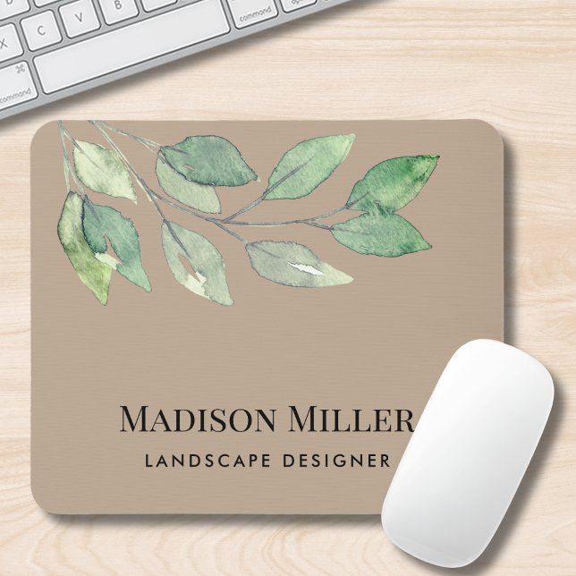 Landscape Designer Watercolor Greenery  Mouse Mat (Creator Uploaded)