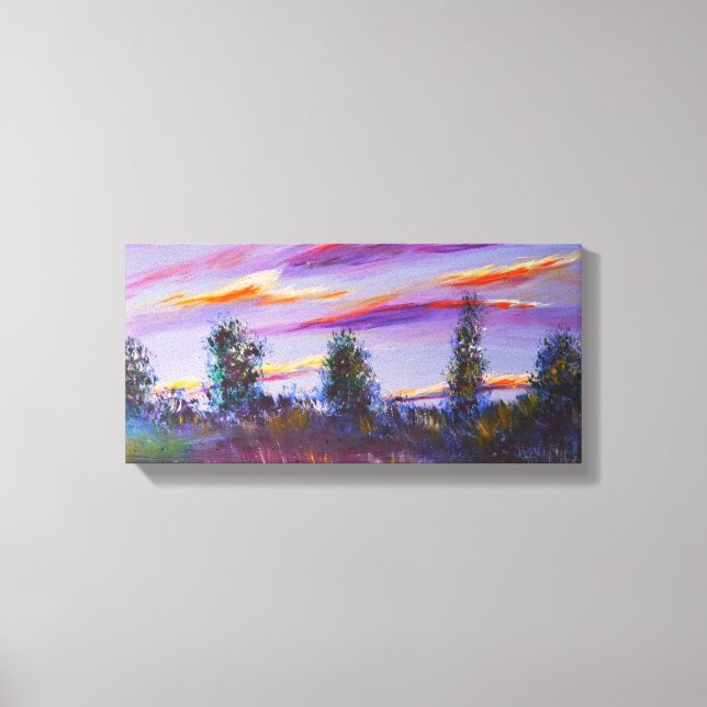 Landscape drawing with acrylic canvas print (Front)