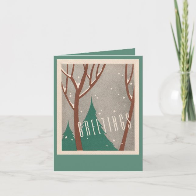 Landscape, environmental, snow, trees holiday card (Front)