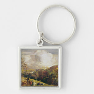 Landscape, figures and cattle key ring