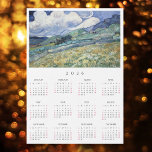 Landscape France Vincent Van Gogh 2026 Calendar<br><div class="desc">Custom, simple plain black and white, 2026 full year, home room office decor, cool, thin, postcard size, travel / landscape / nature / vintage art lovers and Van Gogh connoisseurs' yearly calendar magnet, for any magnetic surface at home or office, featuring a beautiful masterpiece colorful detailed intricate vintage oil on...</div>