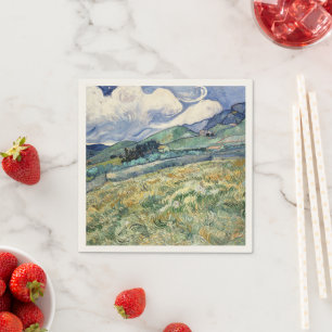 Landscape from Saint-Rémy by Vincent Van Gogh Napkin