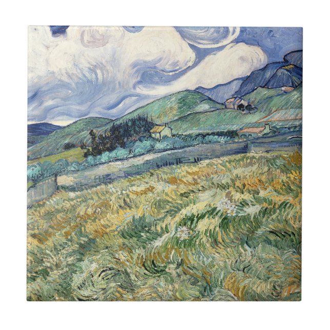  Landscape from Saint-Rémy by Vincent Van Gogh  Tile (Front)