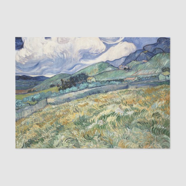  Landscape from Saint-Rémy by Vincent Van Gogh  Tissue Paper (Front)