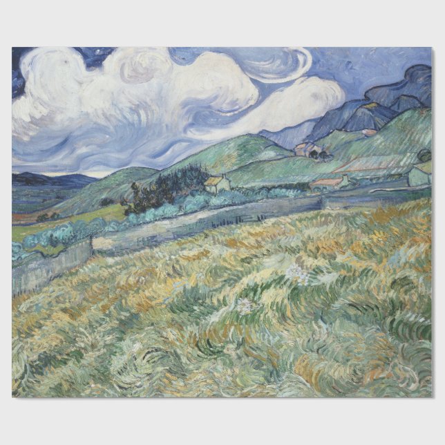 Landscape from Saint-Remy by Vincent Van Gogh Wrapping Paper (Flat)