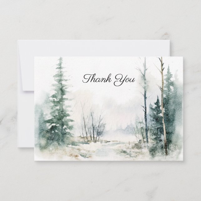 Landscape Funeral Religious Cross Memorial Thank You Card (Front)