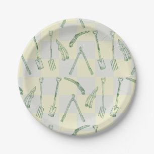 Landscape gadrening pattern paper plate