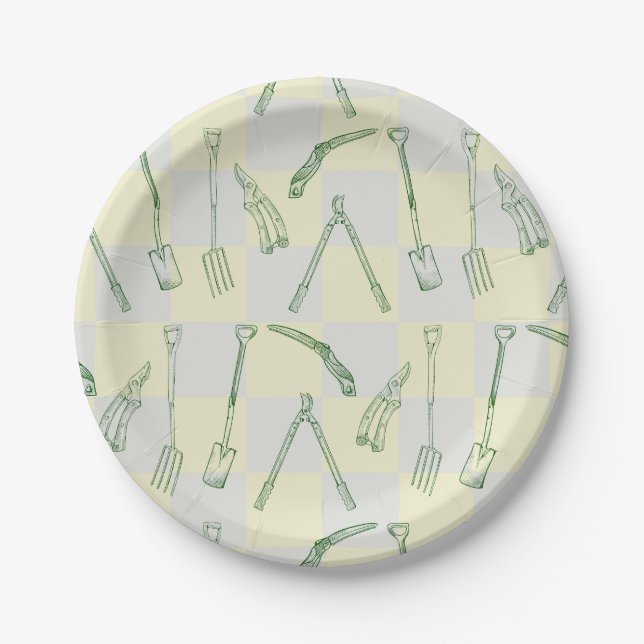 Landscape gadrening pattern paper plate (Front)