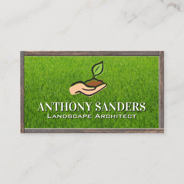 Landscape Garden Logo | Grass Business Card (Front)