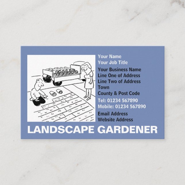 Landscape Gardening. Landscape Gardener Business Card (Front)