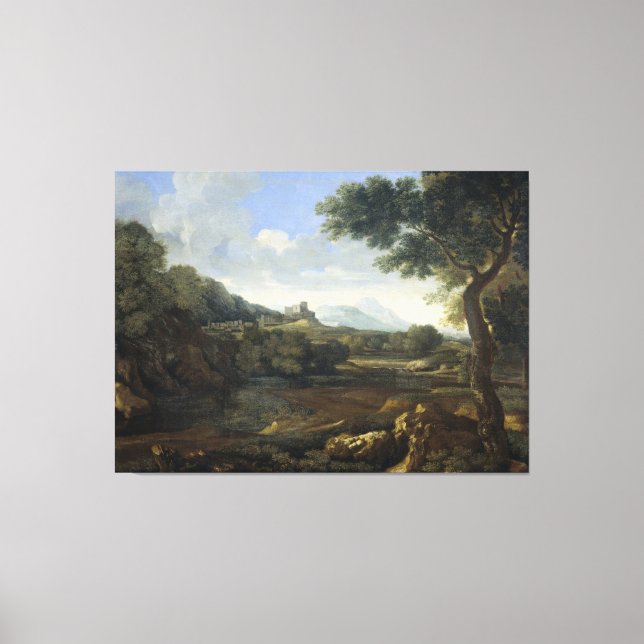 Landscape, Gaspard Dughet, 1640 - 1645 Canvas Print (Front)