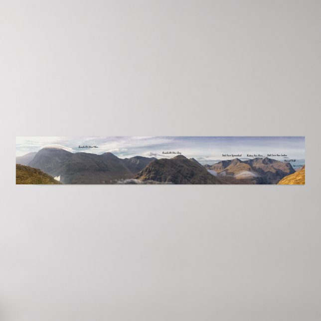 Landscape Glencoe Mountain Panorama Poster (Front)