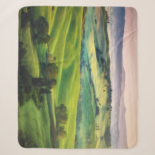 Landscape Greenery: Light Painted Serenity Sherpa Blanket (Front)