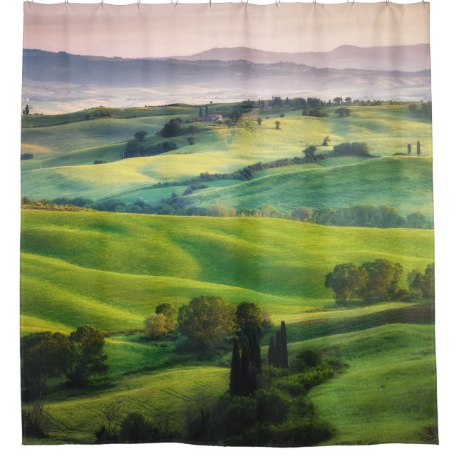 Landscape Greenery: Light Painted Serenity Shower Curtain (Front)