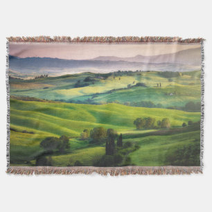 Landscape Greenery: Light Painted Serenity Throw Blanket