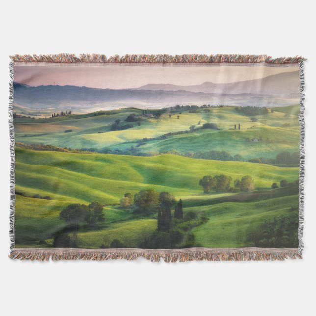 Landscape Greenery: Light Painted Serenity Throw Blanket (Front)