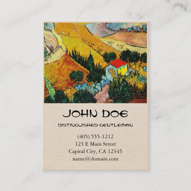 Landscape House and Ploughman  Vincent Van Gogh Business Card (Front)