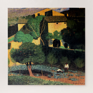 Landscape in Cagnes, fine art painting, Jigsaw Puzzle