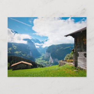 Landscape in Lauterbrunnen valley in Switzerland Postcard