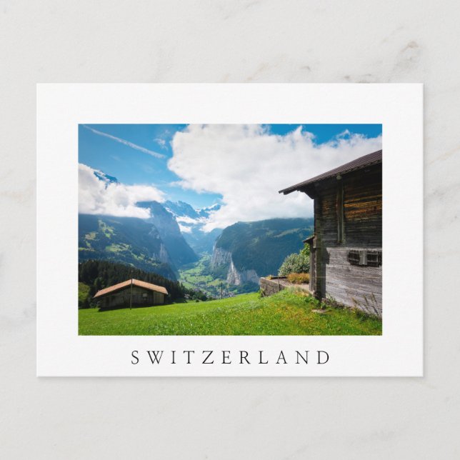 Landscape in Lauterbrunnen valley in Switzerland Postcard (Front)